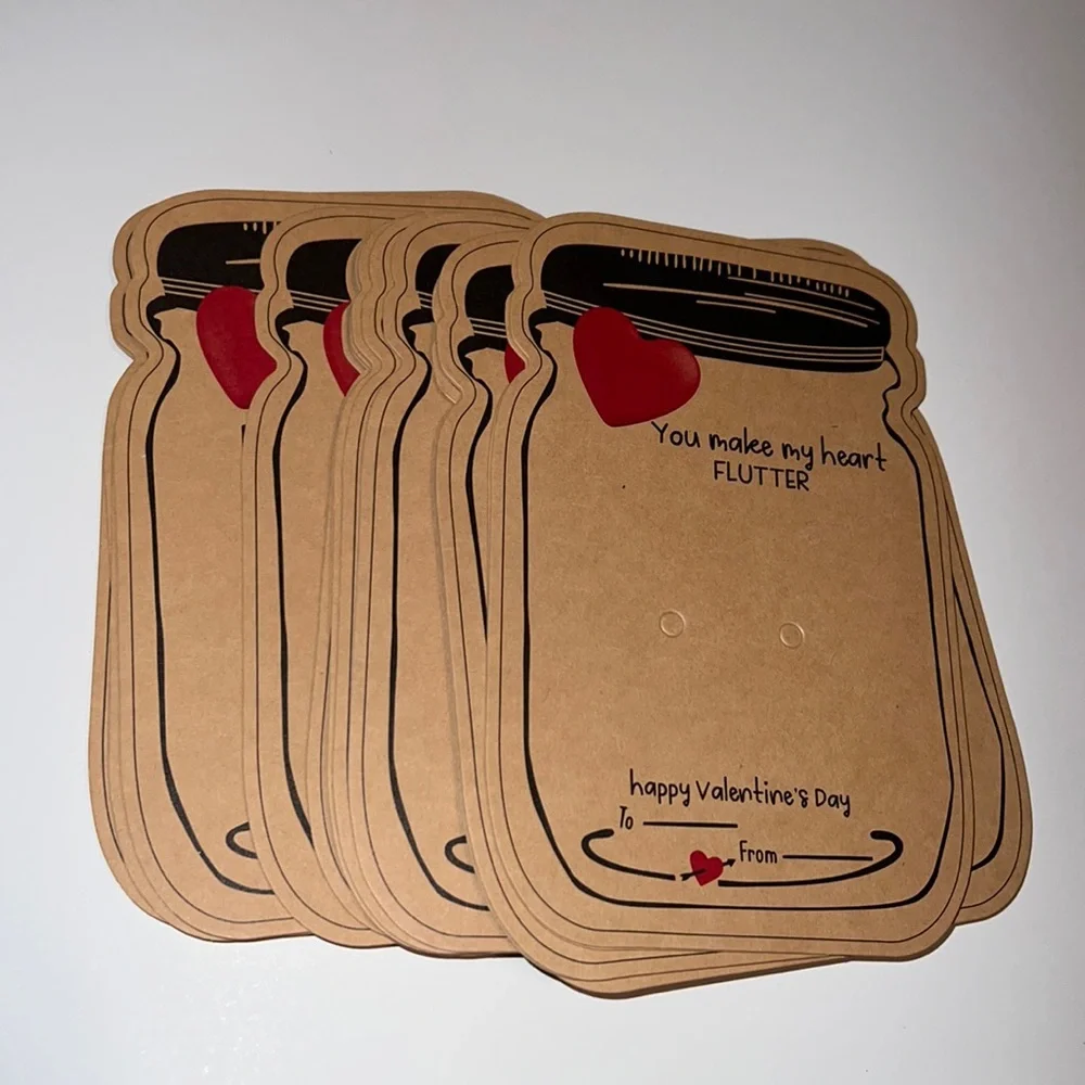 New 30pc Valentines Day love jar cards